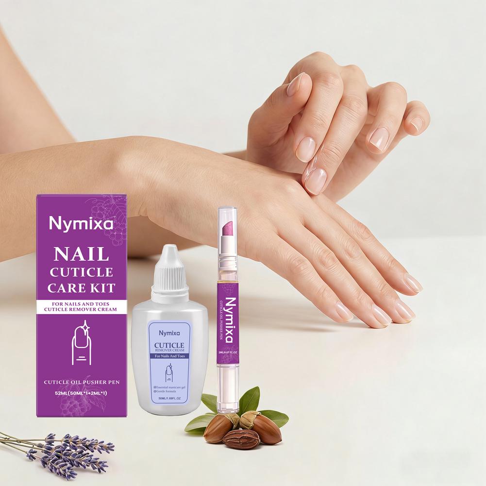 Cuticle Oil Pen - Nymixa Nagelhautpflege-Set Nagelhautentferner-Creme + Nagelhautöl-Schieber-Stift Sanfter
