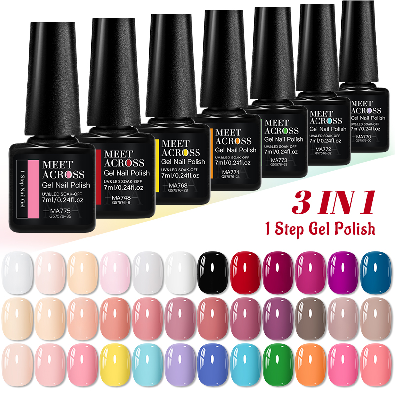 Nail Art One Stroke - 1-Stufen-Gel-Nagellack, 3-in-1-Gel-Nagellack, Nagelkunst, Sommer-Maniküre, Soak Off-LED,