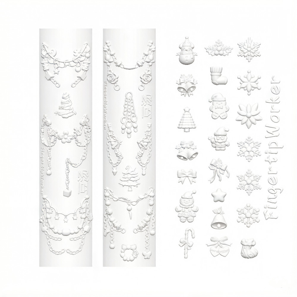 Nail Art Xmas - Weihnachten 3D Silikonform für Nagelkunst UV-Harz