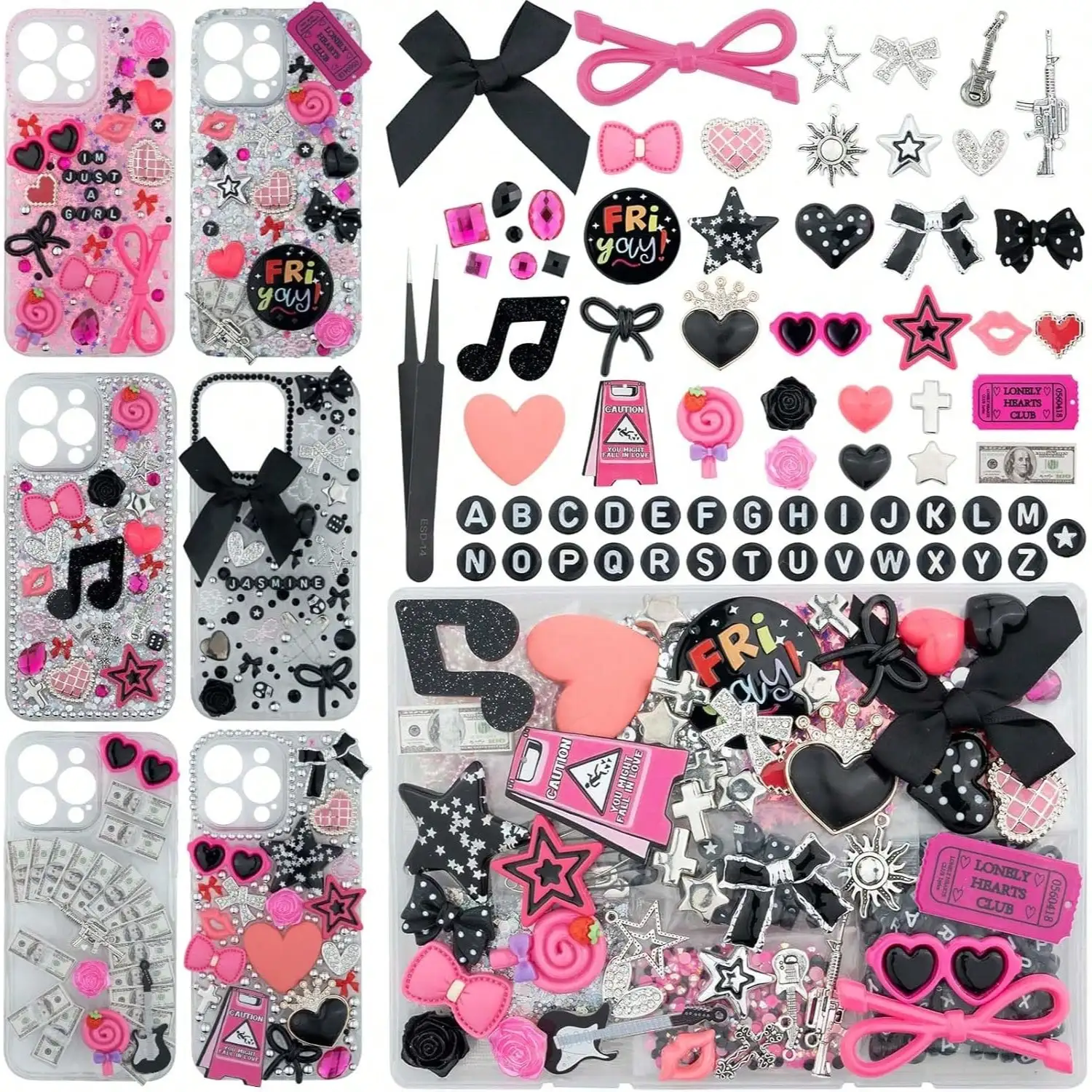 Nail Art Design - 1050-teiliges Set mit Schmuckanhängern für Handyhüllen,