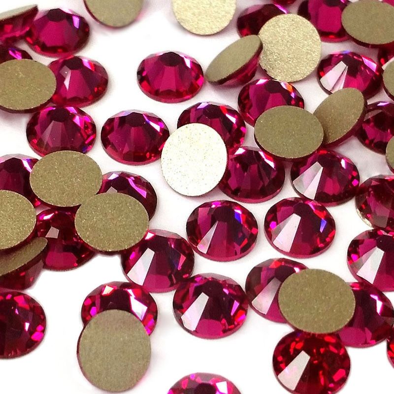 Nail Art Fuchsia - Neue fuchsiafarbene Non-Hotfix-Strass-Steine aus Glas für