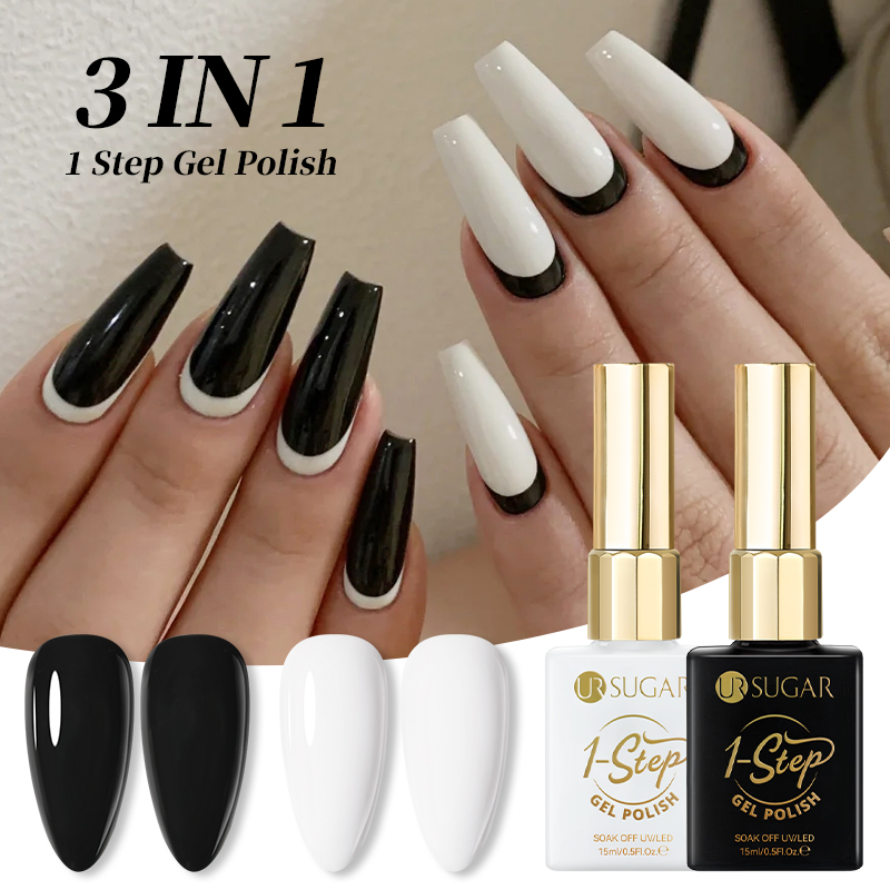 Nail Art One Stroke - UR SUGAR 15 ml Schwarz Weiß