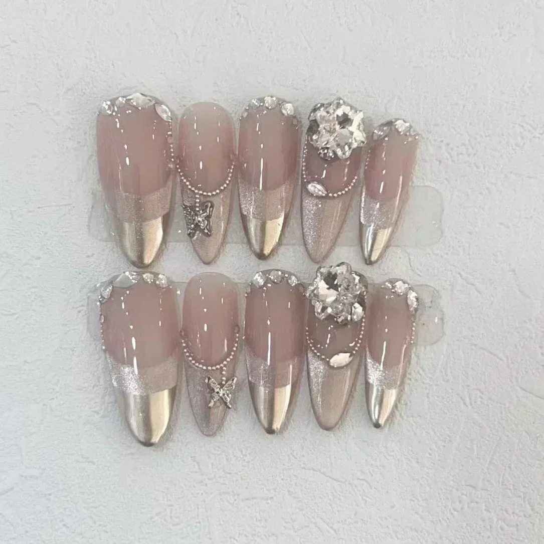 Nail Art Quirky - 10 Stück handgemachte Nägel zum Aufdrücken,