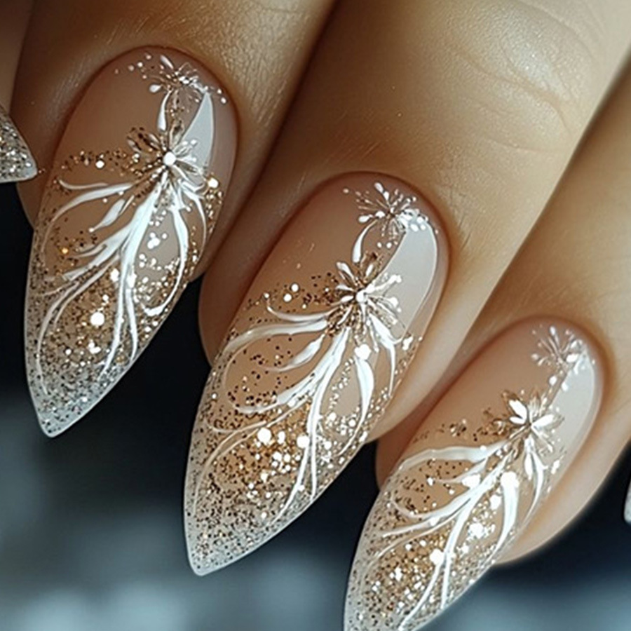 Nail Art Design - 24 Stück/Set kurze mittelgroße künstliche Nägel