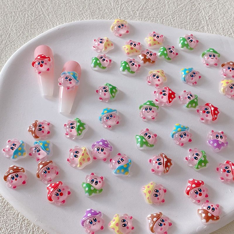 Nail Art Design - 2/10/20 Stück Kirby Nagelcharms 3D Harz