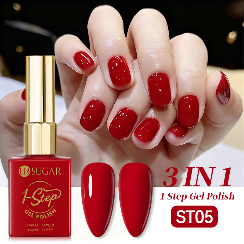 Nail Art One Stroke - UR SUGAR 15 ml roter 1-Schritt-Gel-Nagellack,