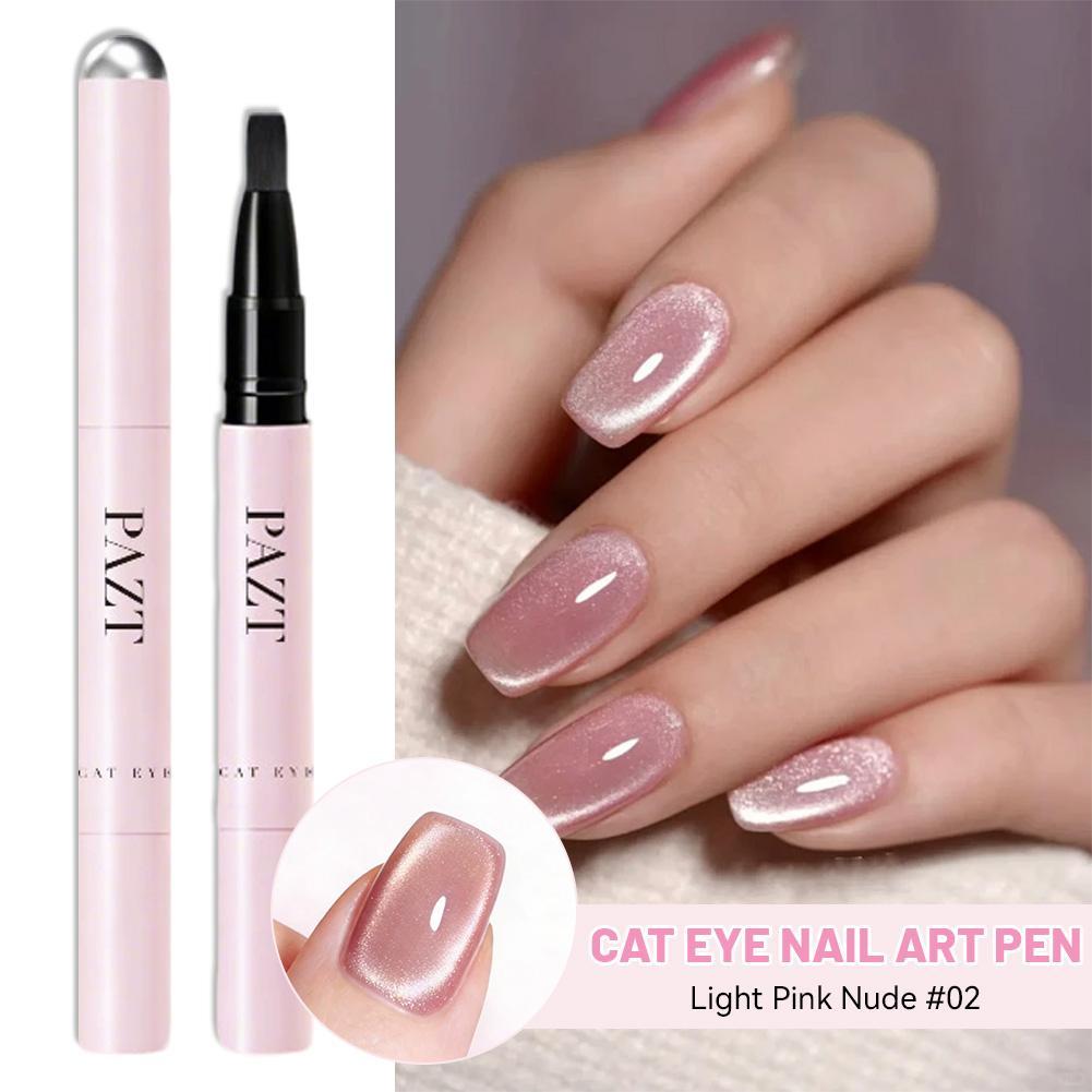 Nail Art One Stroke - Magnetischer Gel-Nagellack-Stift, 7-in-1 Glitzer Katzenauge Gel-Nagellack,
