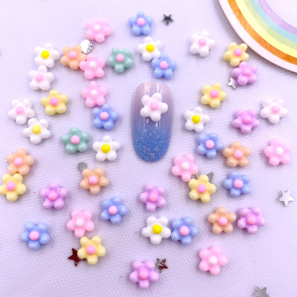 Nail Art Xmas - 100 Stück 8mm Harz 3D Bunte