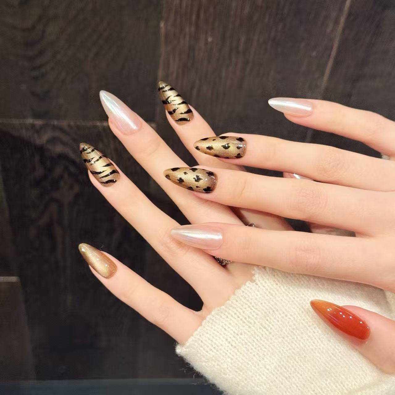 10 Stück handgemachte Mandel P – Nail Art Zebra Design Bewertung und Preis