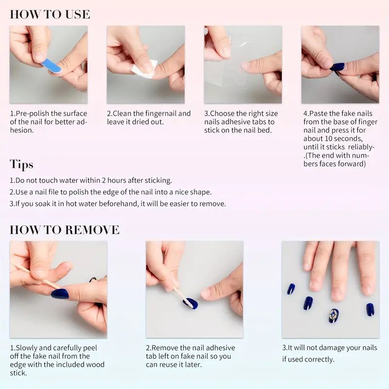 10 Stück luxuriöse handgeferti – Nail Adhesive Tab Bewertung und Preis