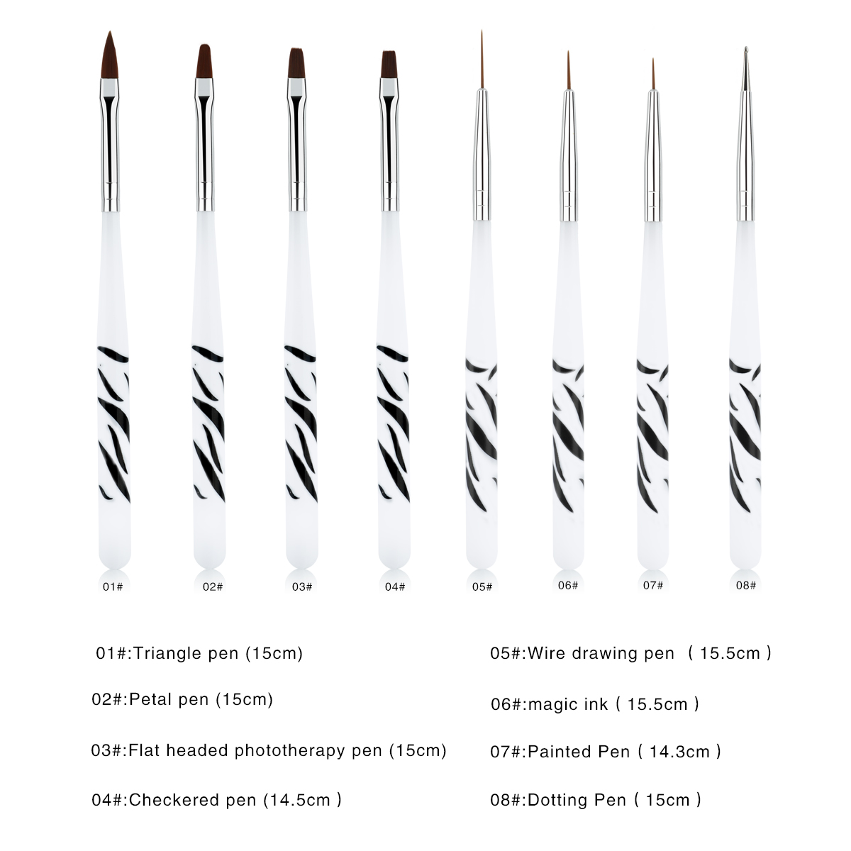 Zebra-Griff Nagelpinsel-Set fü – Nail Art Zebra Design Bewertung und Preis